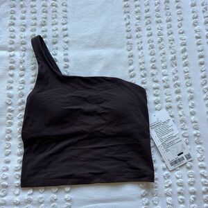 Lululemon Ribbed Nulu Asymmetrical Yoga Tank Top Brown